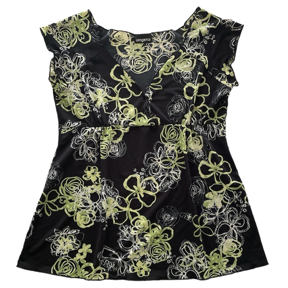 Vintage Y2K V-Neck Floral Blouse